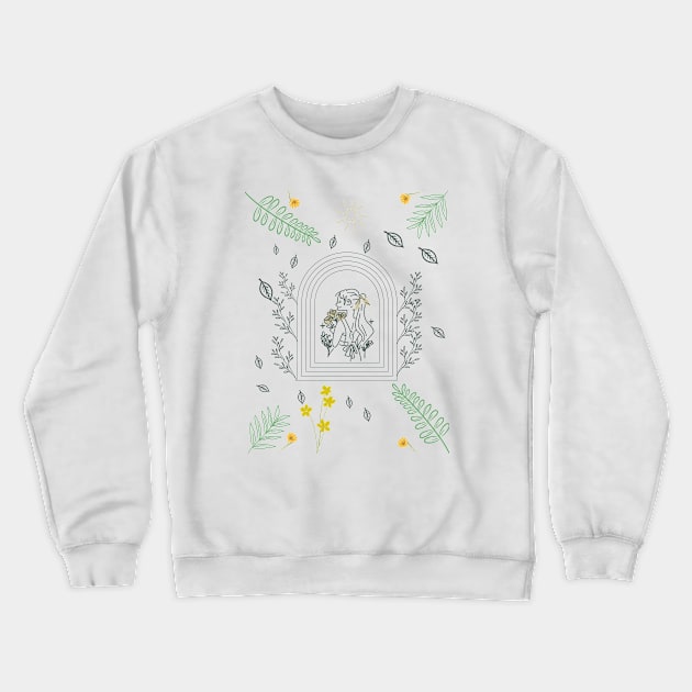 Art outline princess flower Crewneck Sweatshirt by livilop